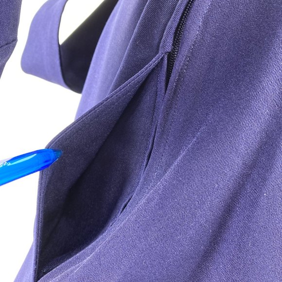 Modcloth Dress Faux Wrap Navy Blue Collared - Picture 4 of 8